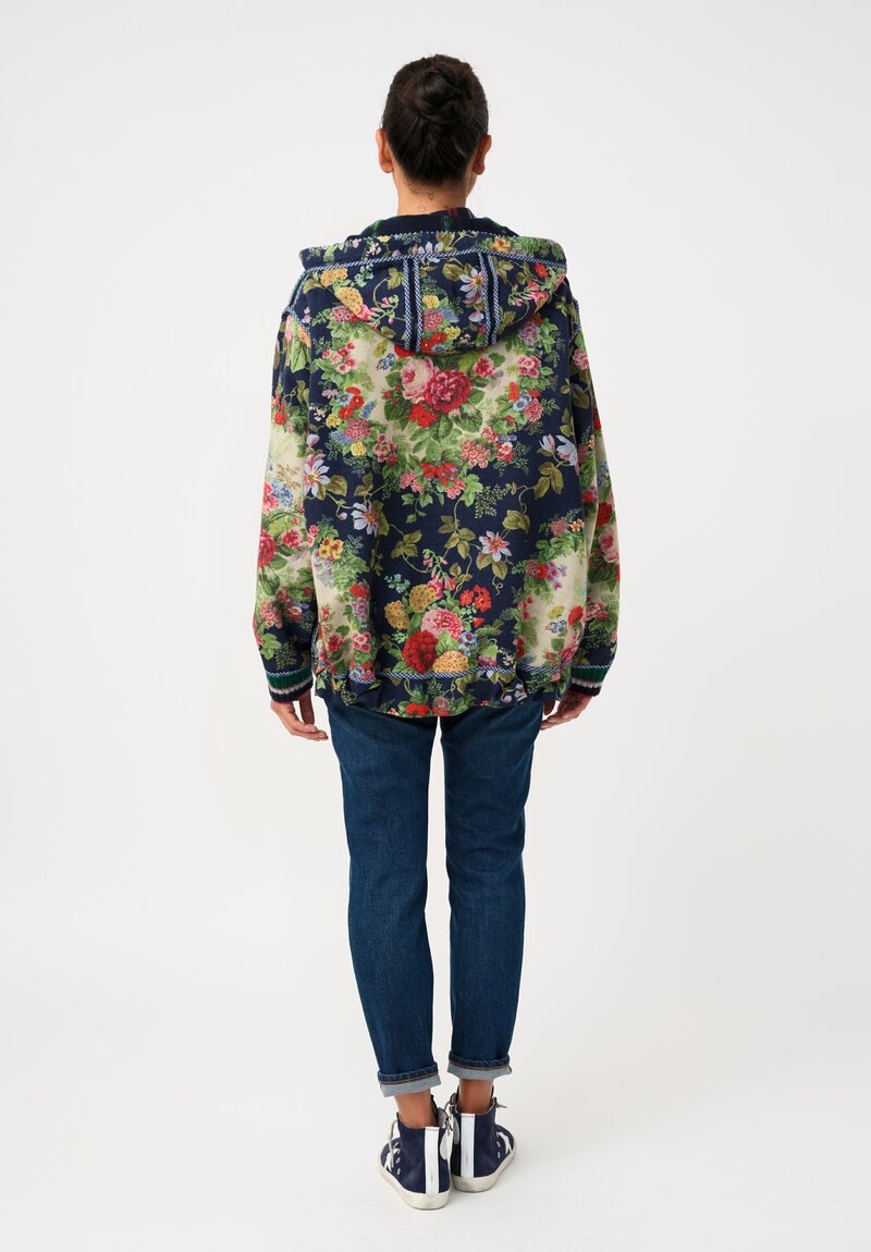 Péro Shibori/Floral Reversible Hoodie