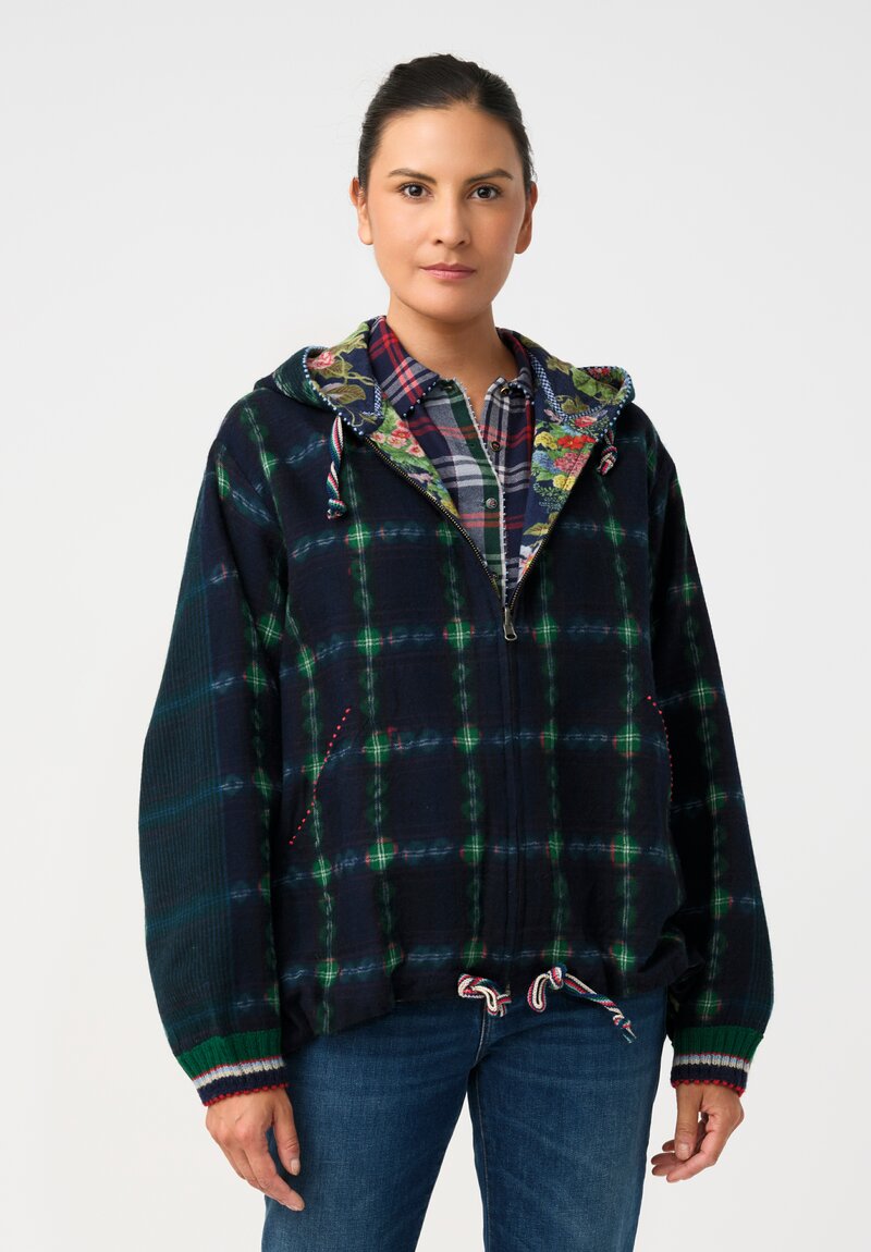 Péro Shibori/Floral Reversible Hoodie