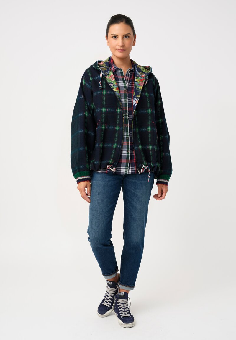 Péro Shibori/Floral Reversible Hoodie