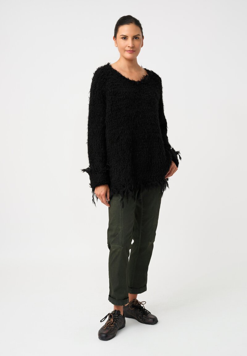 Rundholz Chunky Knit Alpaca Distressed Sweater