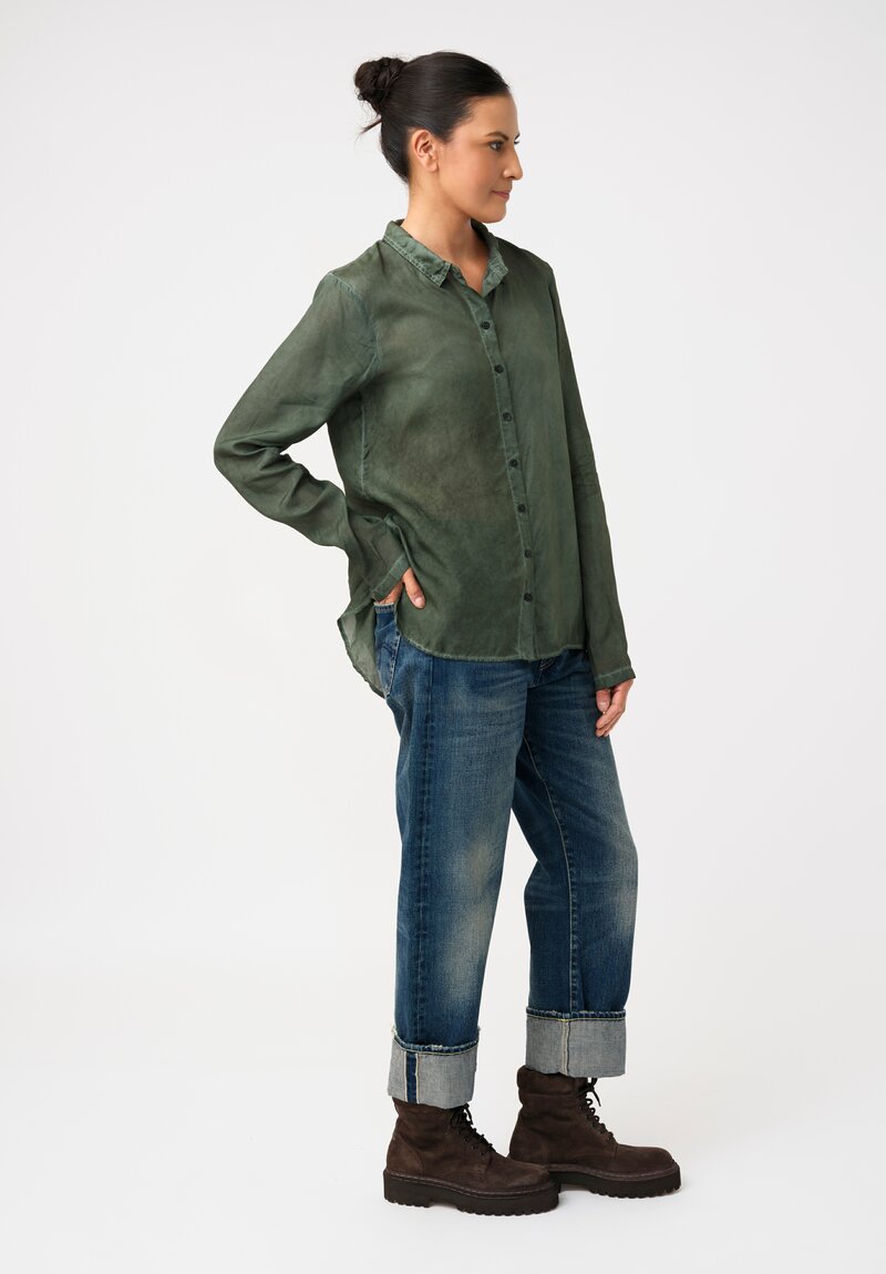 Rundholz DIP Overydyed Sheen Finish Step-Hem Shirt