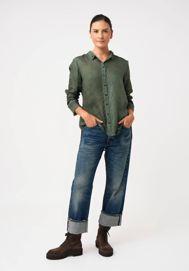 Rundholz DIP Overydyed Sheen Finish Step-Hem Shirt