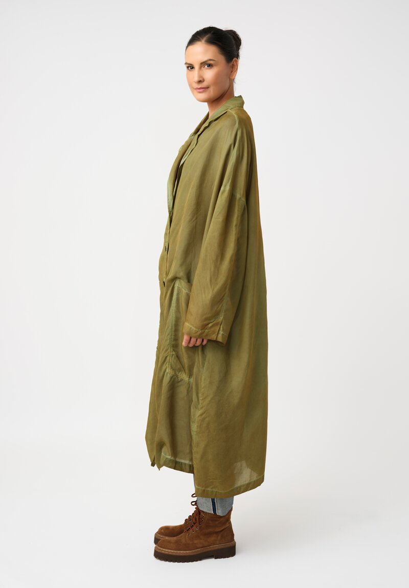 Rundholz DIP Overydyed Sheen Finish Duster with Exaggerated Back Slit