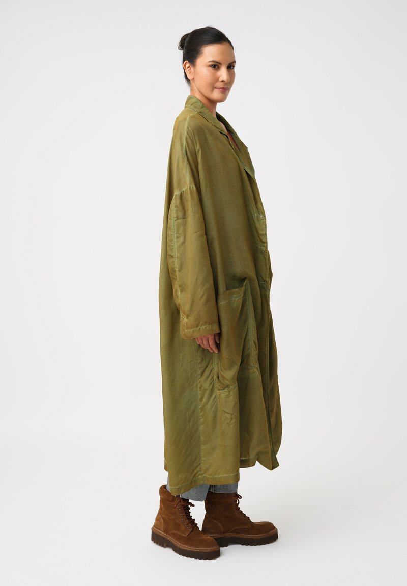 Rundholz DIP Overydyed Sheen Finish Duster with Exaggerated Back Slit