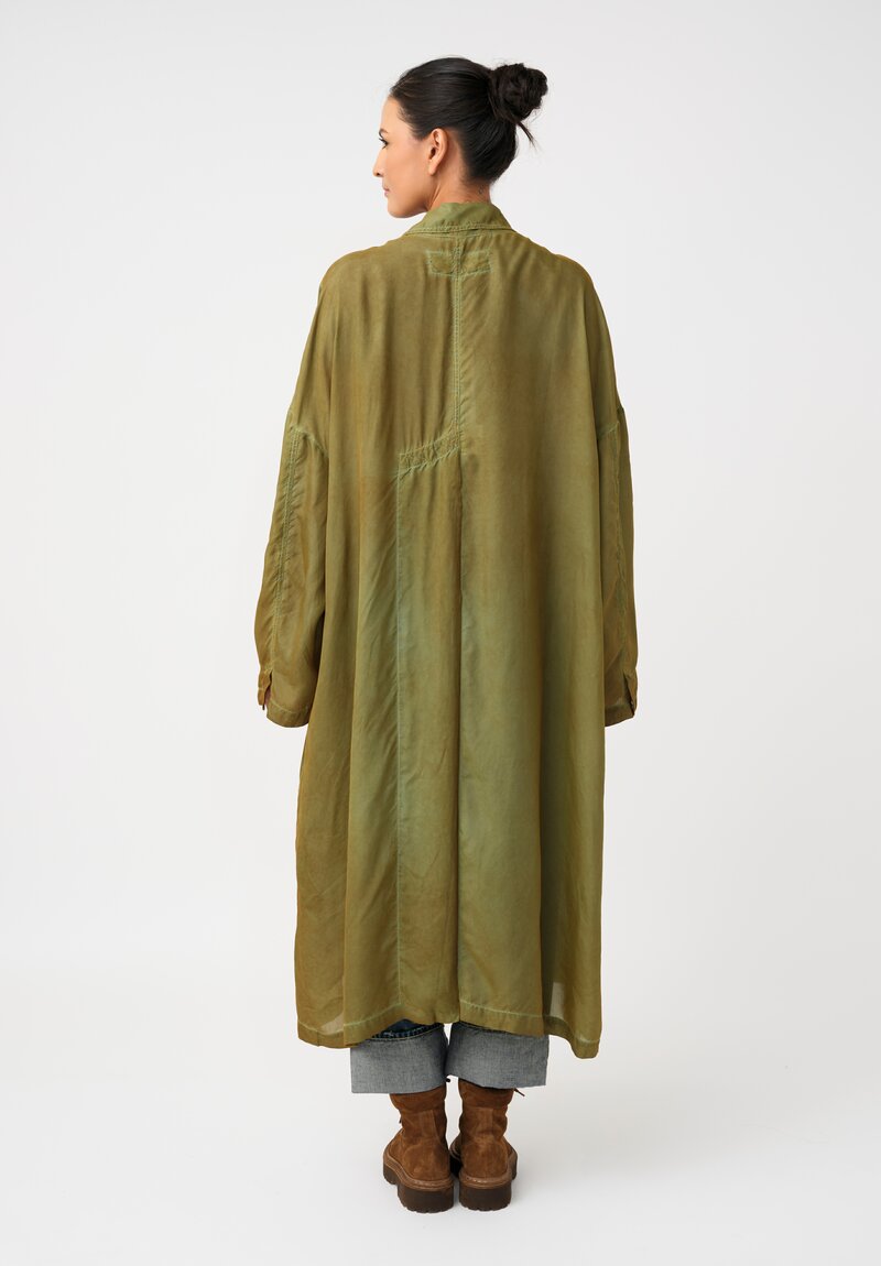 Rundholz DIP Overydyed Sheen Finish Duster with Exaggerated Back Slit