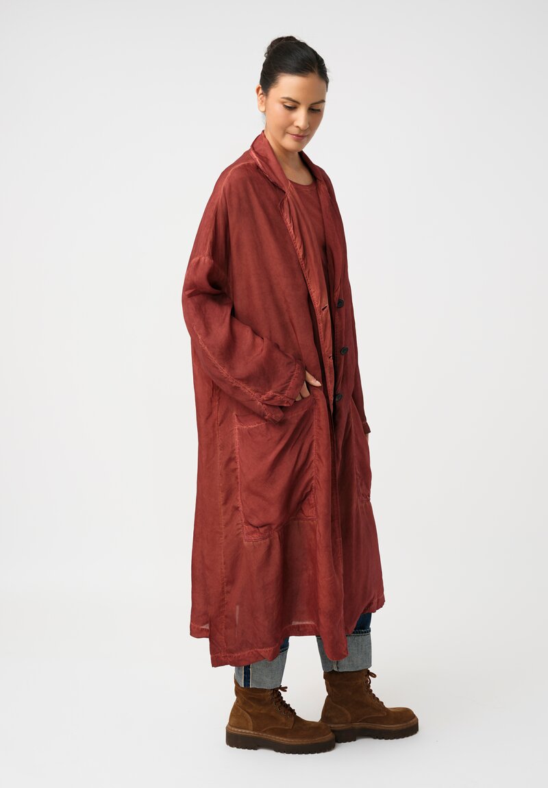 Rundholz DIP Overydyed Sheen Finish Duster with Exaggerated Back Slit