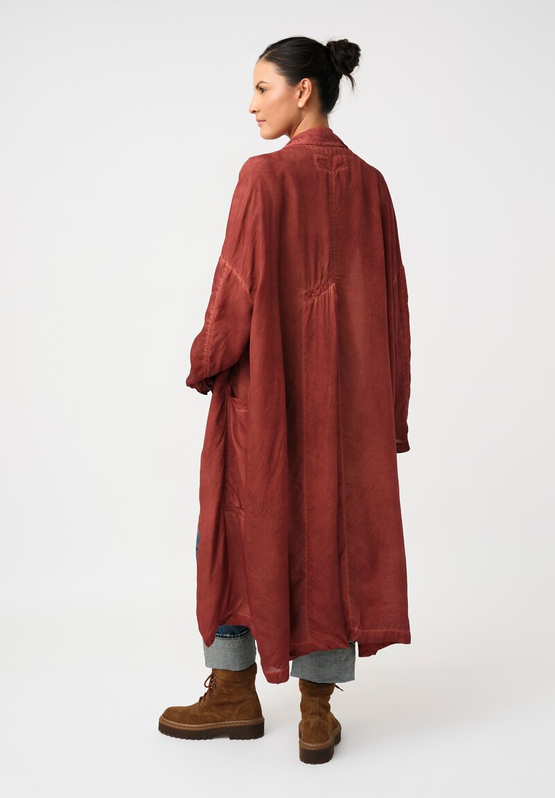 Rundholz DIP Overydyed Sheen Finish Duster with Exaggerated Back Slit