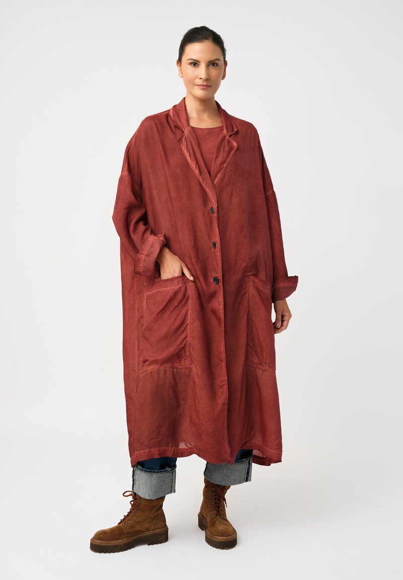 Rundholz DIP Overydyed Sheen Finish Duster with Exaggerated Back Slit