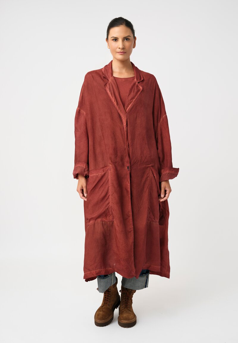Rundholz DIP Overydyed Sheen Finish Duster with Exaggerated Back Slit