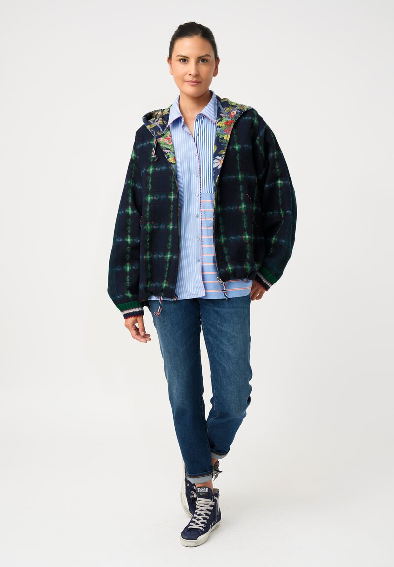 Péro Cotton Hand-Made Striped Button Down Top