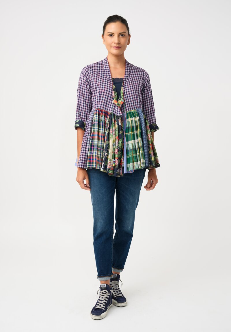 Péro Silk? Blend Peonies Deep-V Gathered Jacket