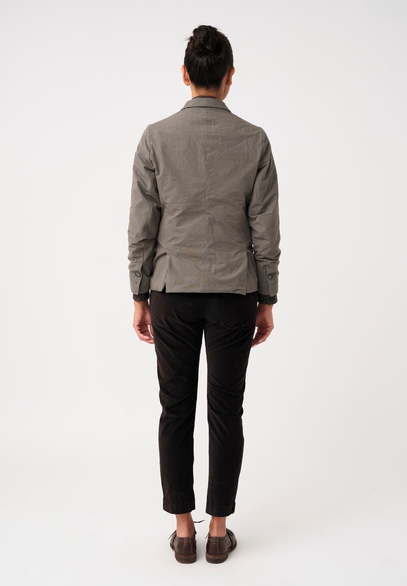 Bergfabel Cotton Twill Notch Lapel Button-Down Giulia Jacket in Muted Grey Green