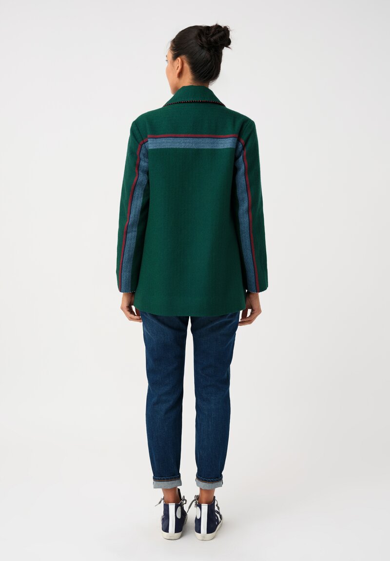 Péro Woven Herringbone & Plaid Reversible Double-Breasted Jacket