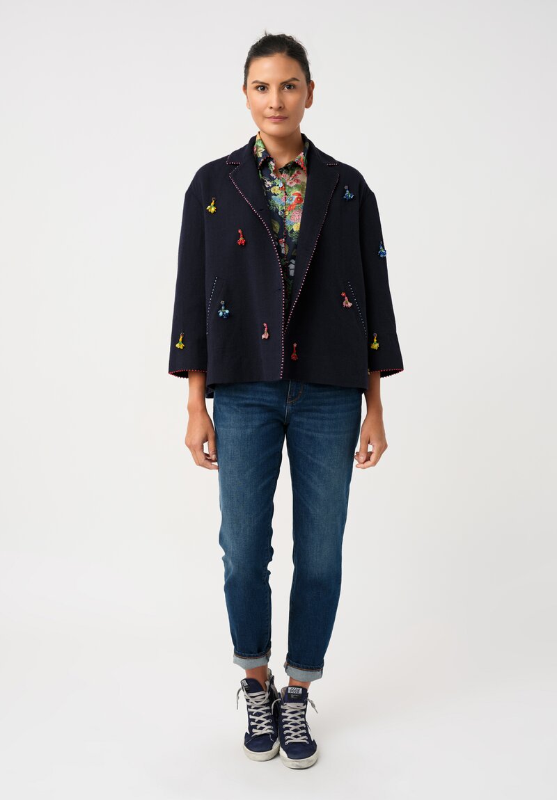 Péro Beaded Bouquet Embellished A-Line Jacket