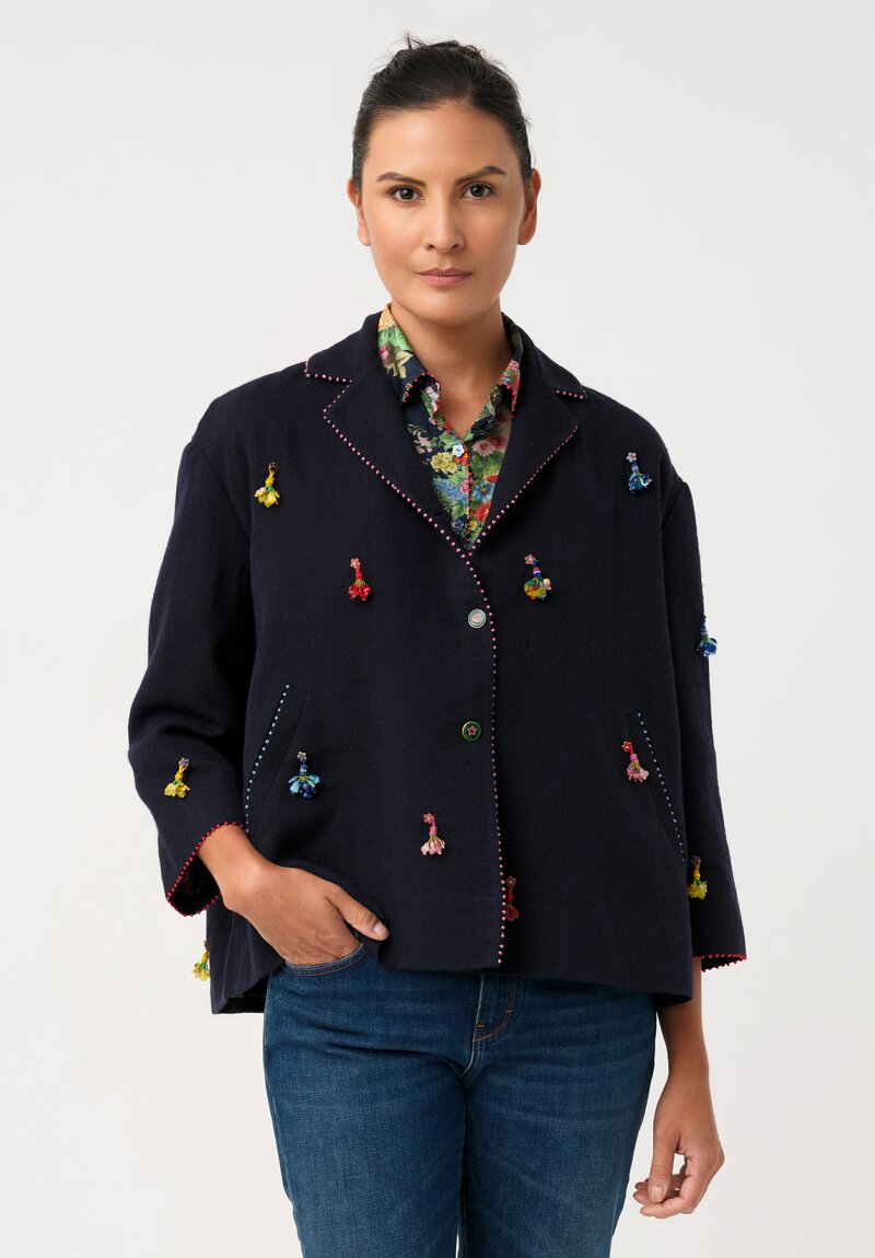 Péro Beaded Bouquet Embellished A-Line Jacket