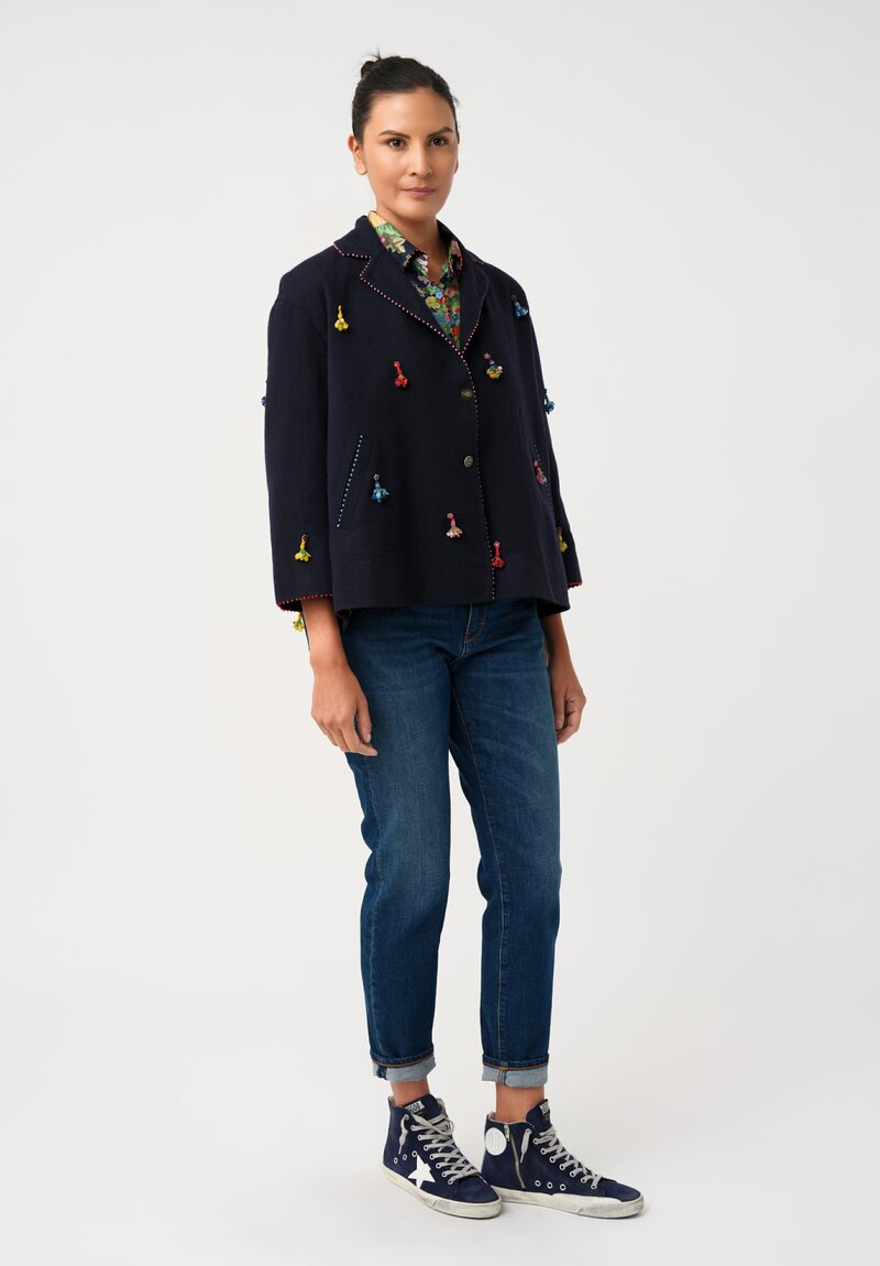 Péro Beaded Bouquet Embellished A-Line Jacket