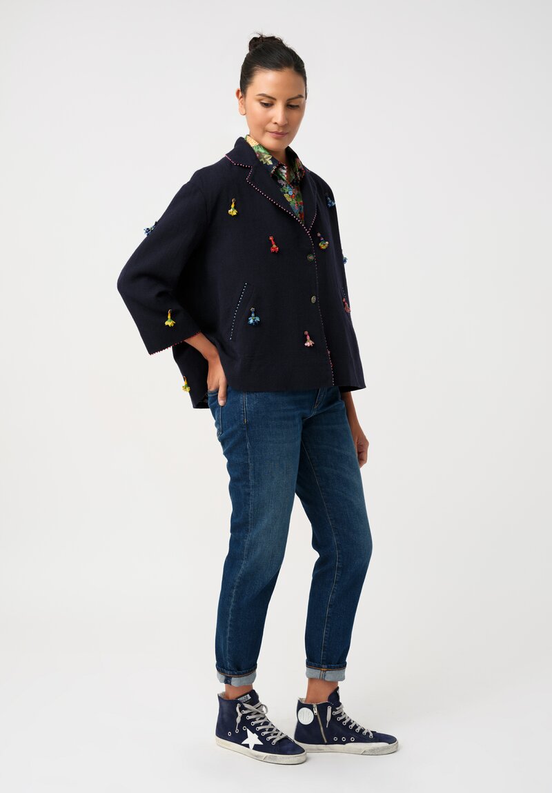 Péro Beaded Bouquet Embellished A-Line Jacket