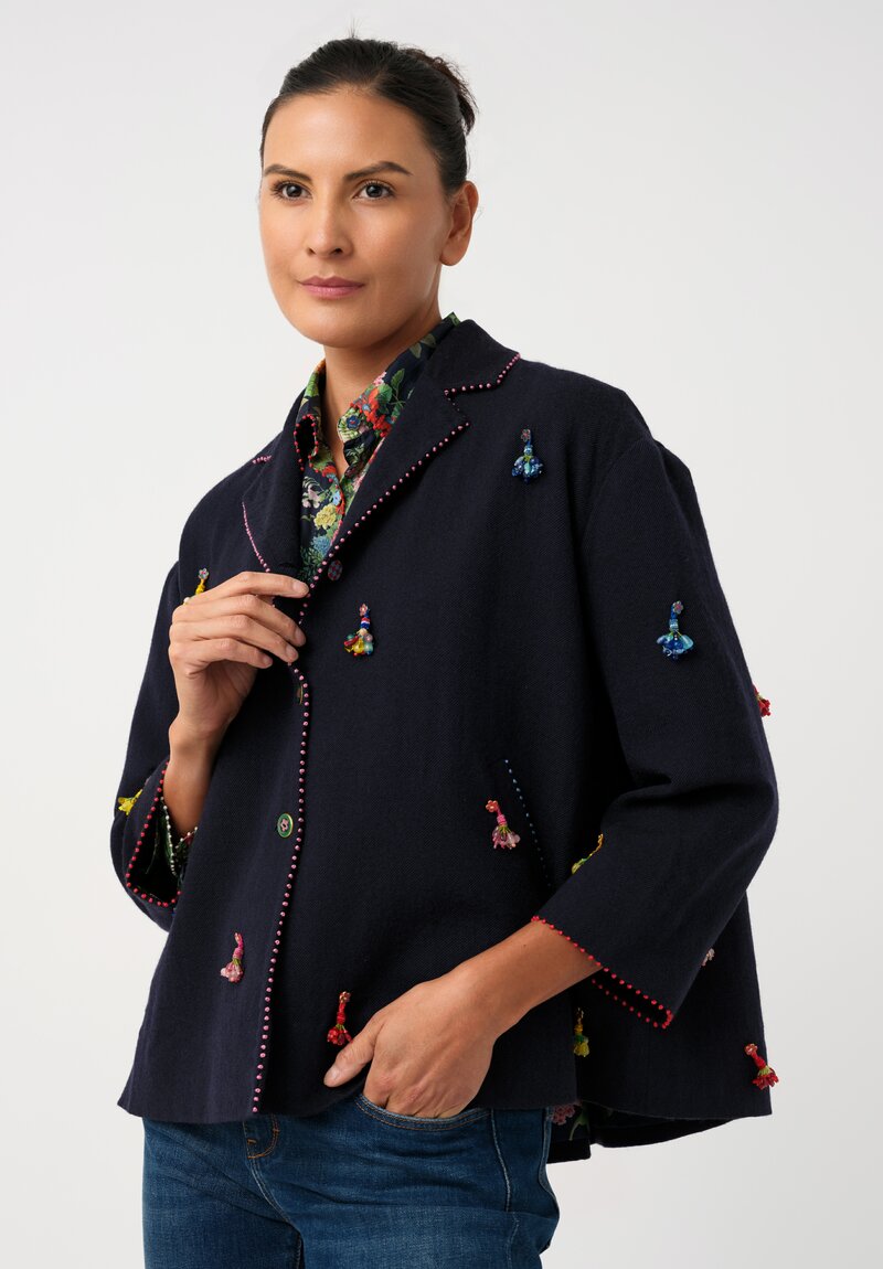 Péro Beaded Bouquet Embellished A-Line Jacket