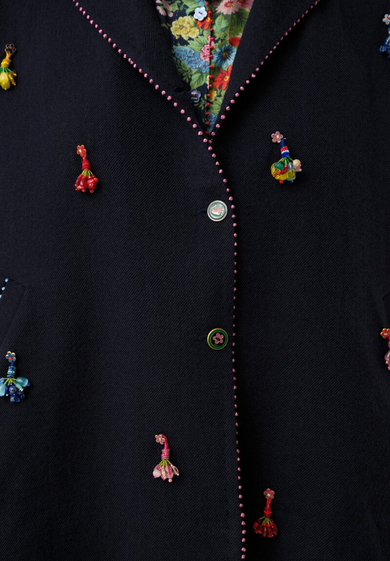 Péro Beaded Bouquet Embellished A-Line Jacket