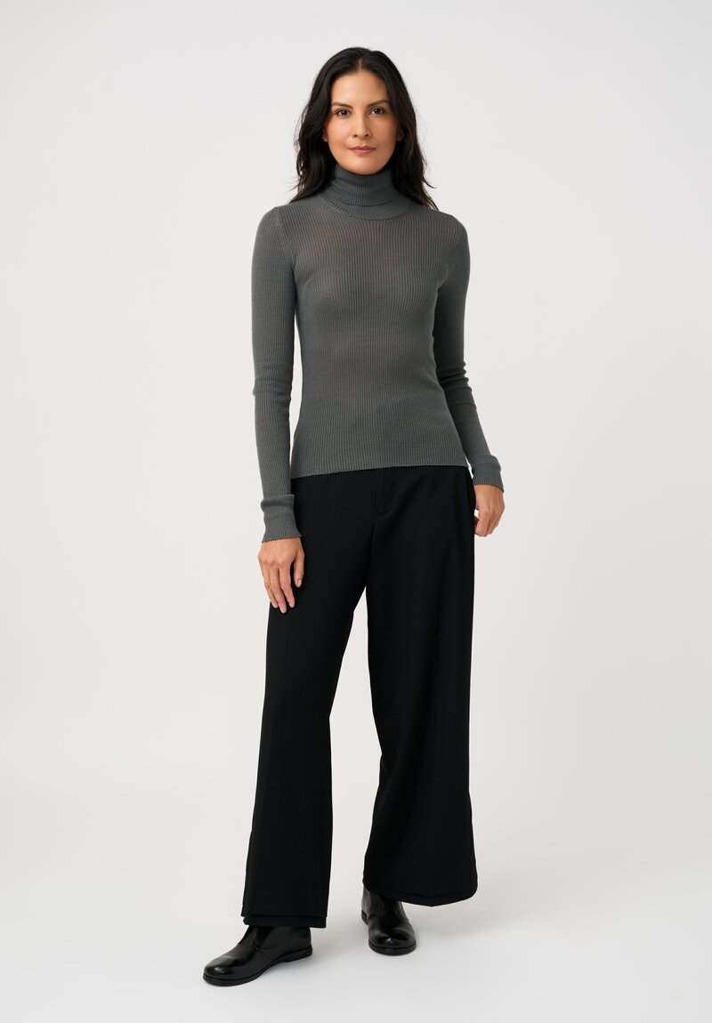 Yohji Yamamoto Vented & Tiered Hem Pants in Black