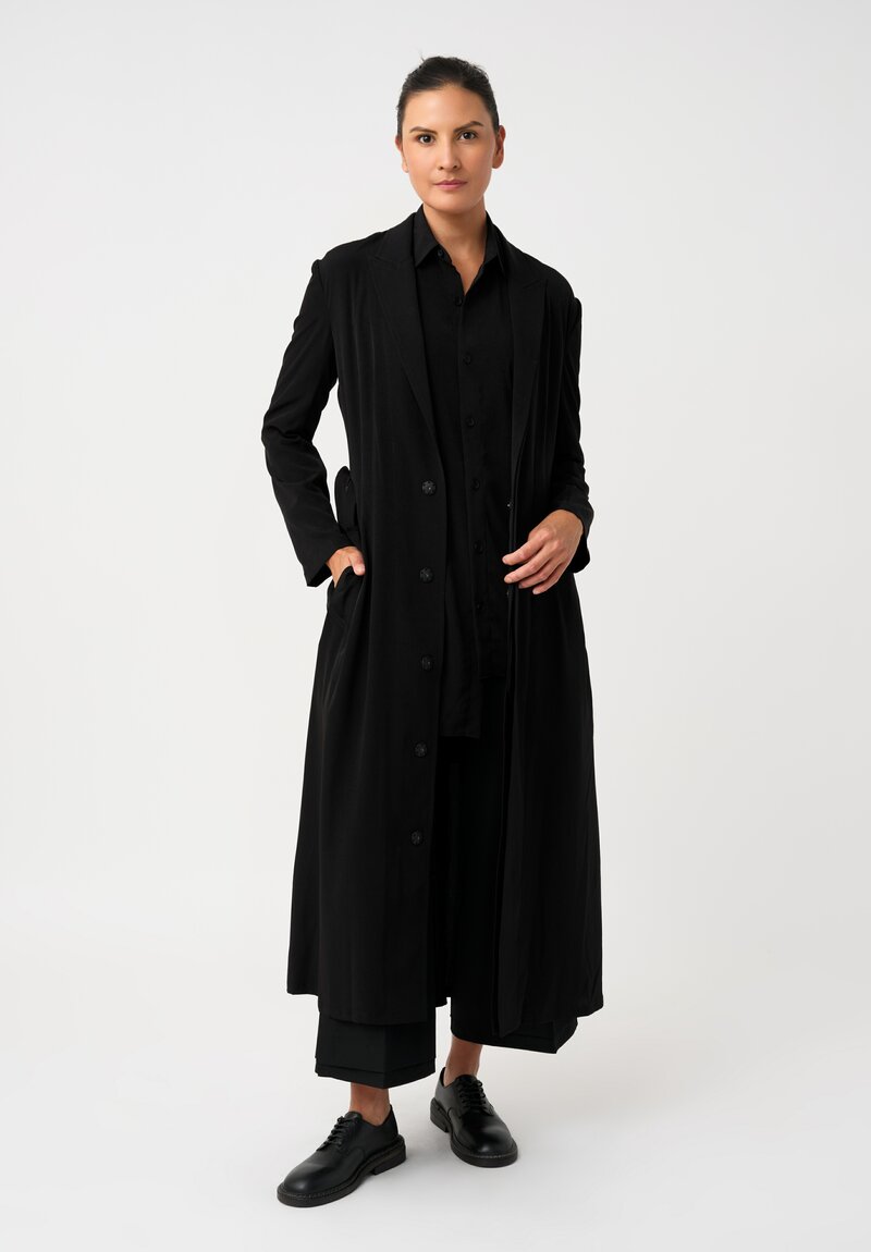 Yohji Yamamoto Raglan Sleeve Asymmetric Hem Button Down Top