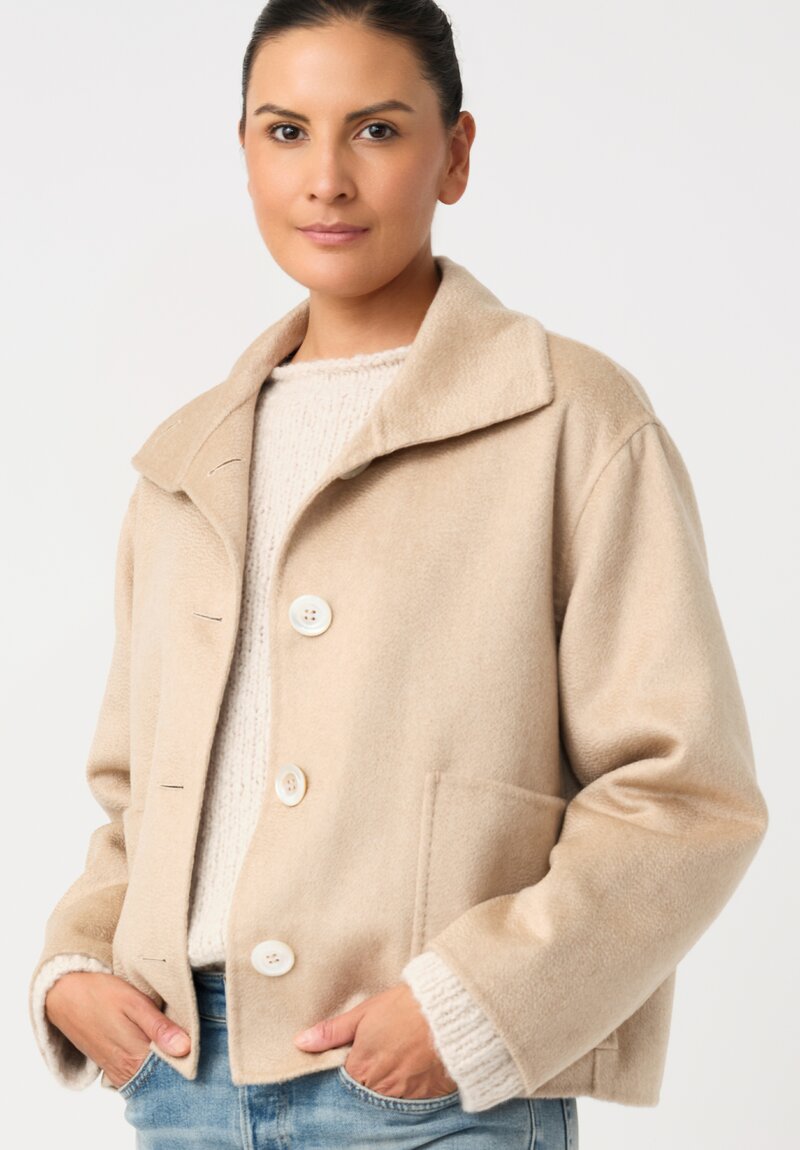 Nanna Pause Cashmere Enid Button Down Jacket in Natural Cream