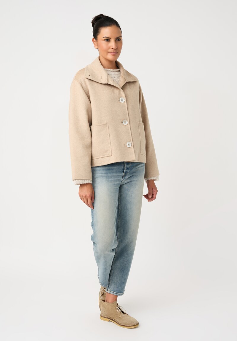 Nanna Pause Cashmere Enid Button Down Jacket in Natural Cream