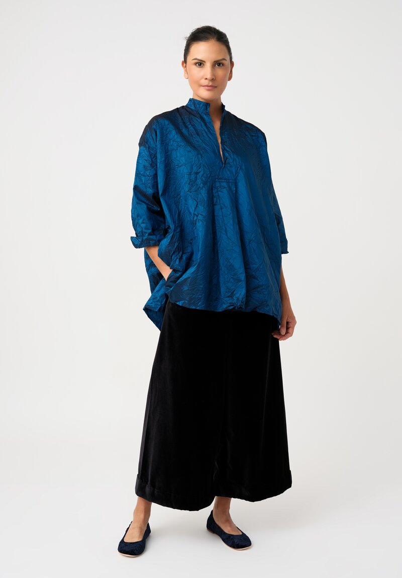 Daniela Gregis Washed Silk Kora Invierno Shirt in Sapphire Blue	