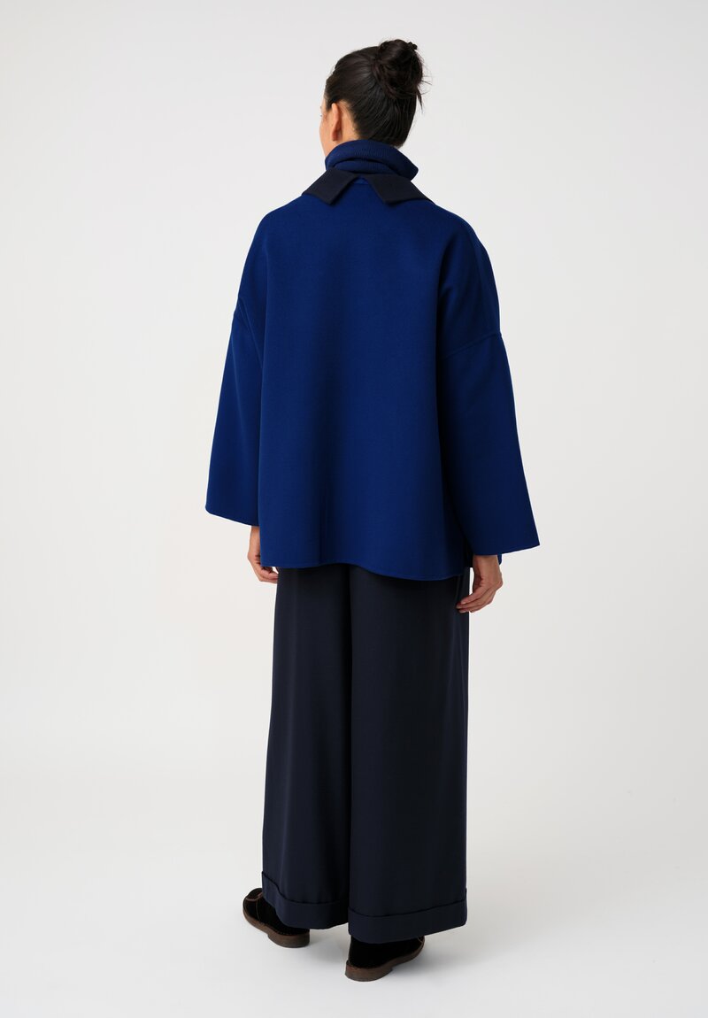 Daniela Gregis Double-Faced Cashmere Gladiolo Jacket in Royal Blue & Scuro Blue	