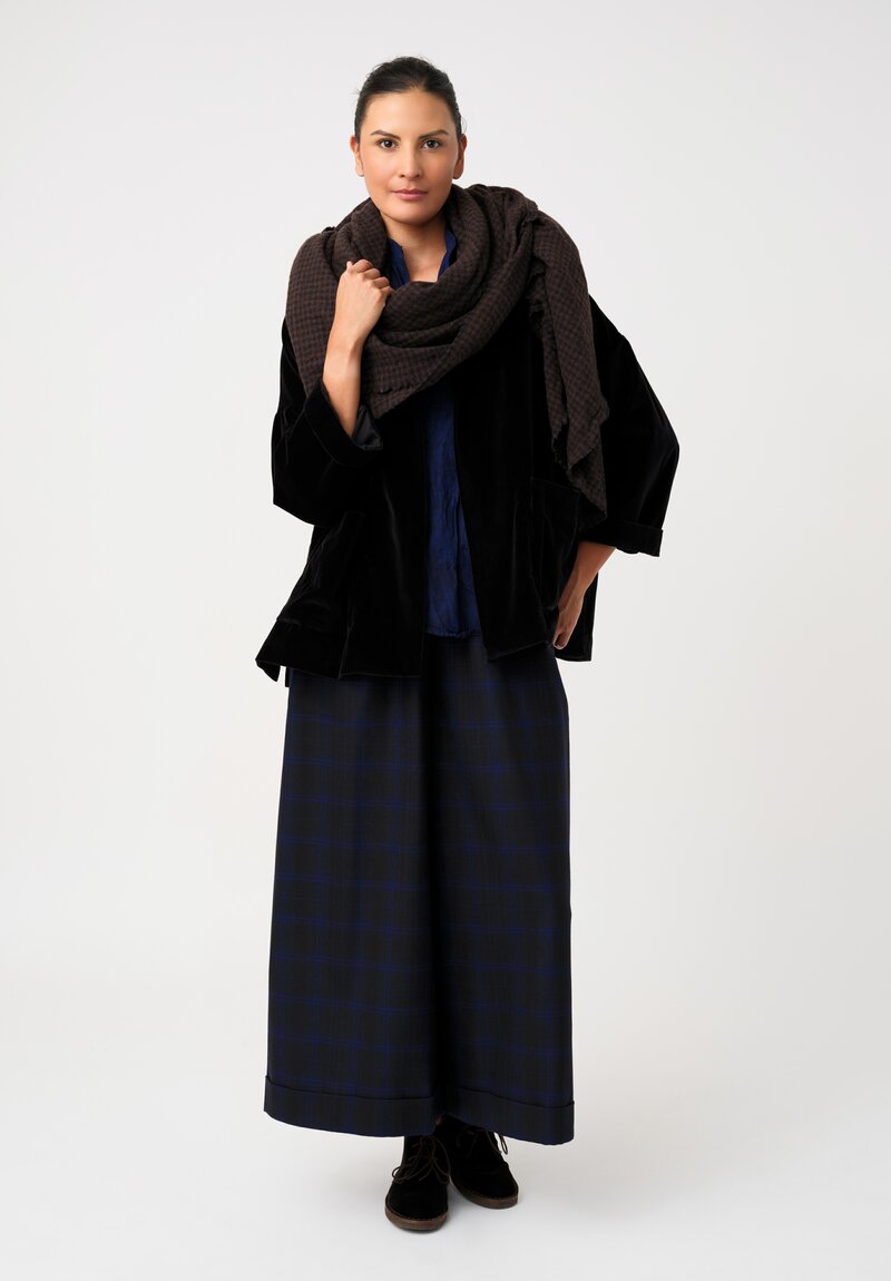 Daniela Gregis Washed Cotton Velvet Gladiolo Bianco Jacket in Deep Navy	