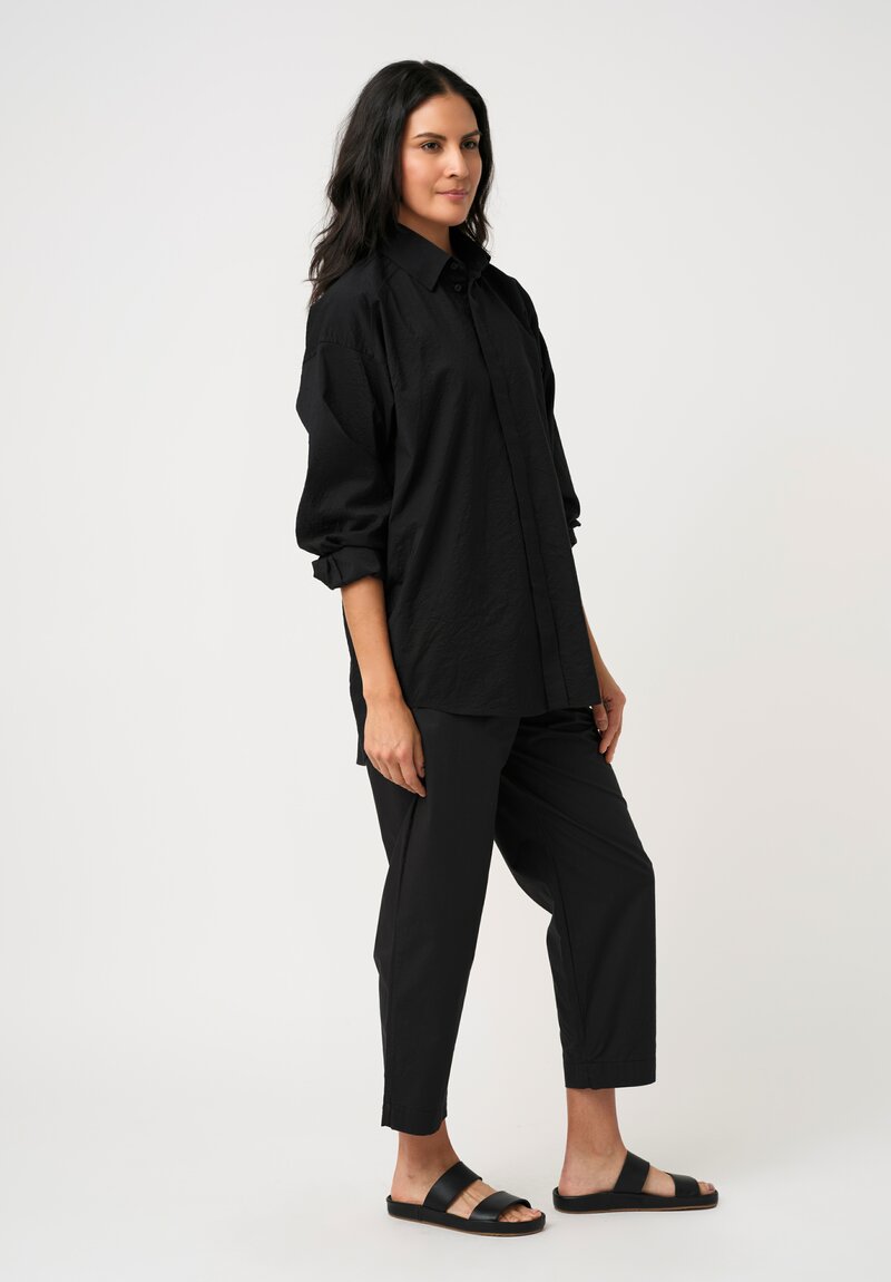 Jan-Jan Van Essche Thermal Silk Button-Down Shirt in Black