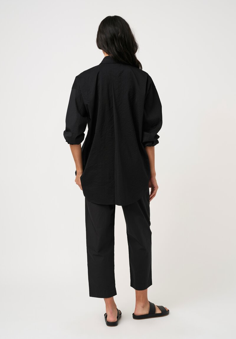 Jan-Jan Van Essche Thermal Silk Button-Down Shirt in Black