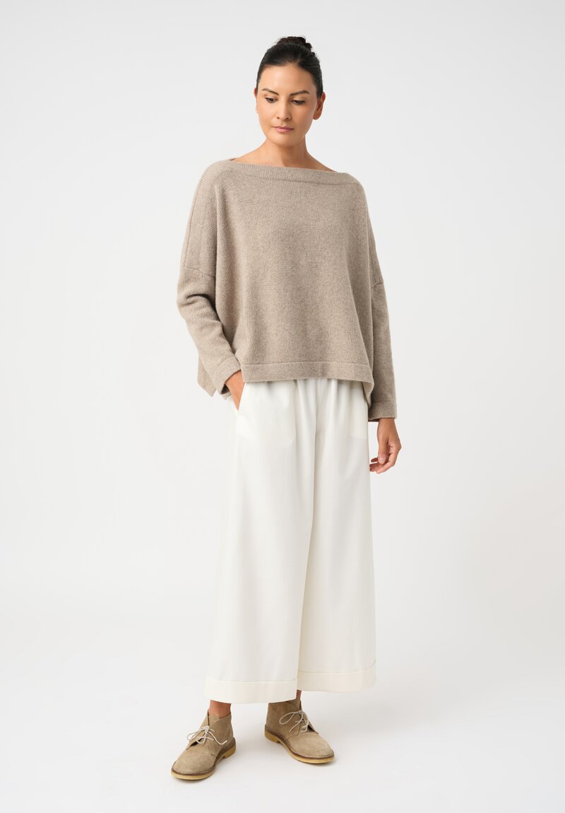 Daniela Gregis Thermal Weave Tasche Pigiama Pants in Panna Cream