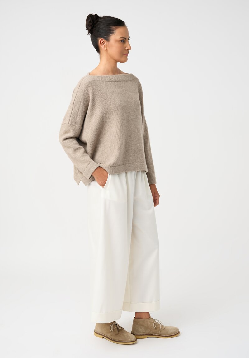 Daniela Gregis Thermal Weave Tasche Pigiama Pants in Panna Cream