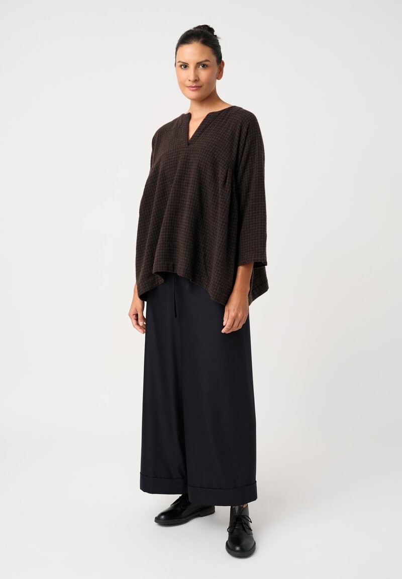 Daniela Gregis Thermal Weave Tognon Tasche Pants in Deep Navy Blue