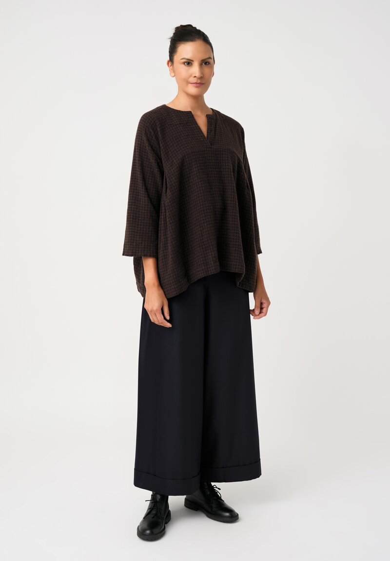 Daniela Gregis Thermal Weave Tognon Tasche Pants in Deep Navy Blue