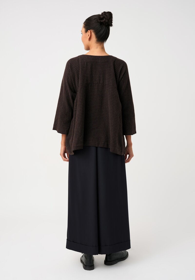 Daniela Gregis Thermal Weave Tognon Tasche Pants in Deep Navy Blue