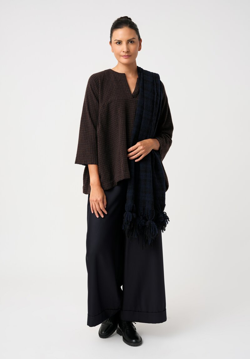 Daniela Gregis Thermal Weave Tognon Tasche Pants in Deep Navy Blue