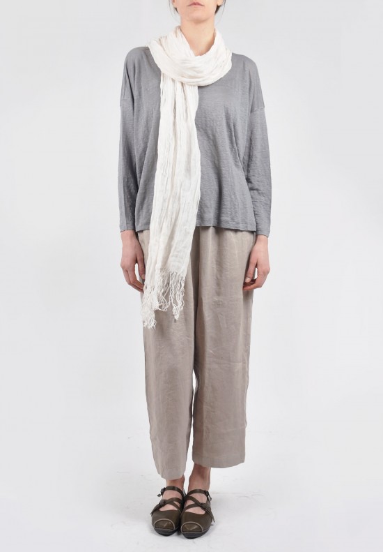 Eskandar Linen Crinkle Scarf in Cream | Santa Fe Dry Goods