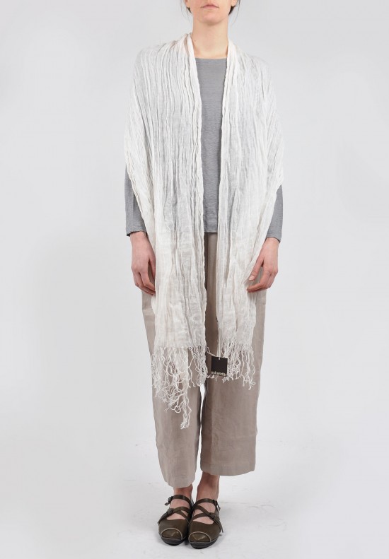 Eskandar Linen Crinkle Scarf in Light Pink