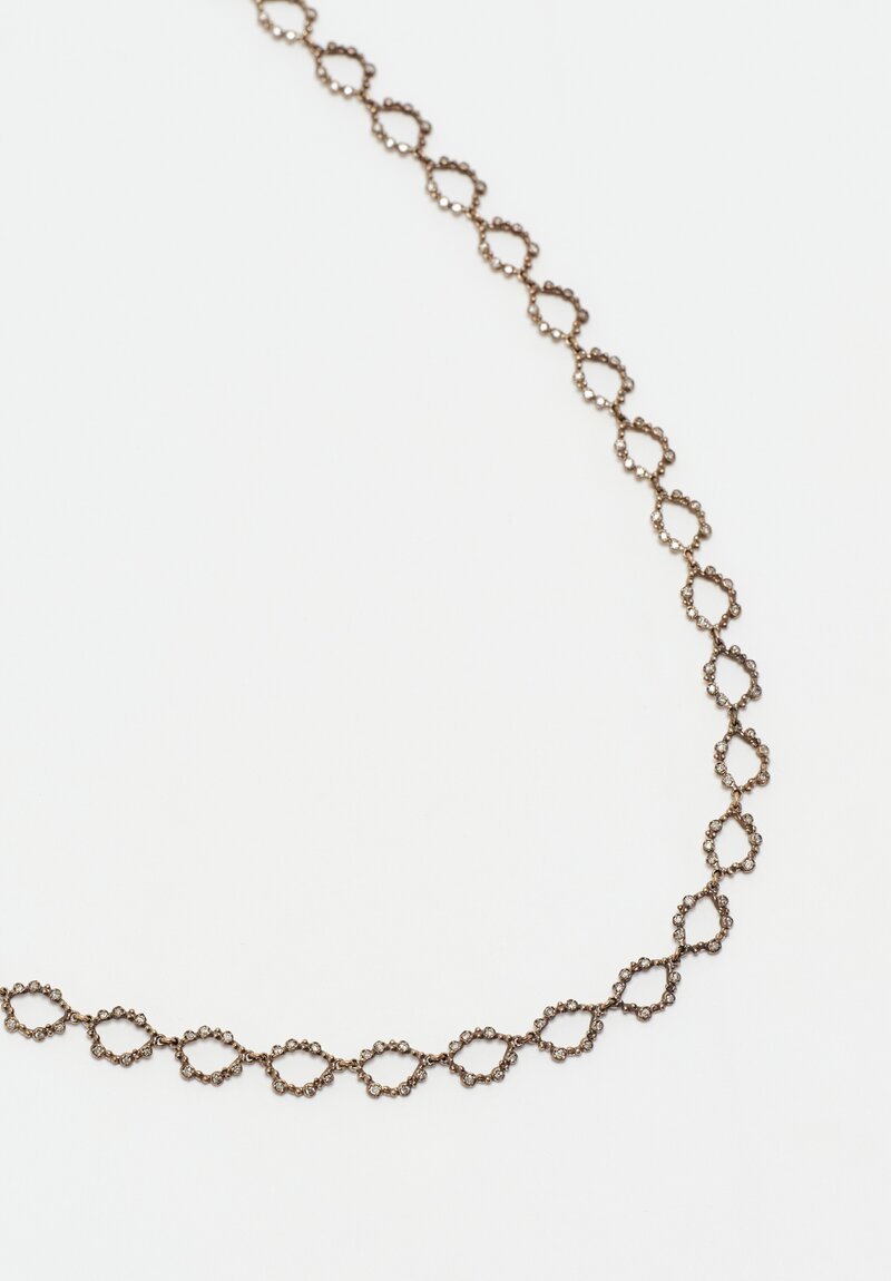 Noguchi Bijoux 14K White Gold Tsubu Open-Link Necklace with Pavé Diamonds	