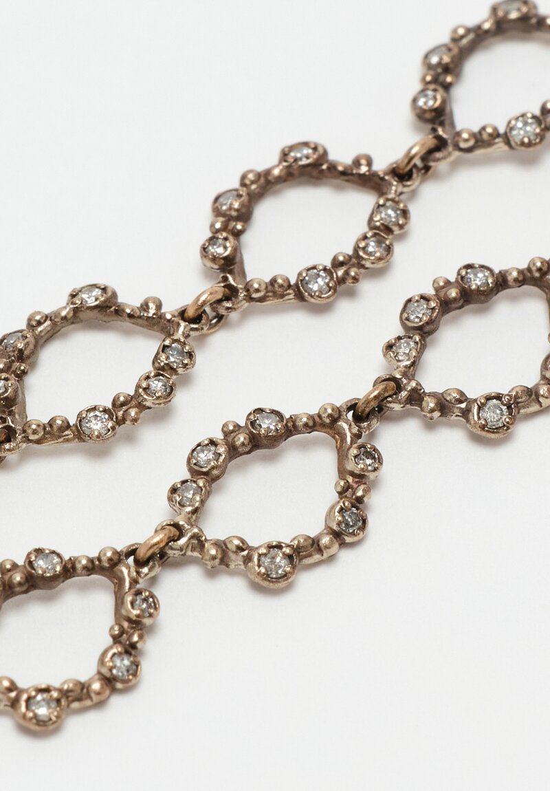 Noguchi Bijoux 14K White Gold Tsubu Open-Link Necklace with Pavé Diamonds	