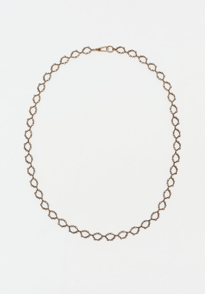 Noguchi Bijoux 14K White Gold Tsubu Open-Link Necklace with Pavé Diamonds	