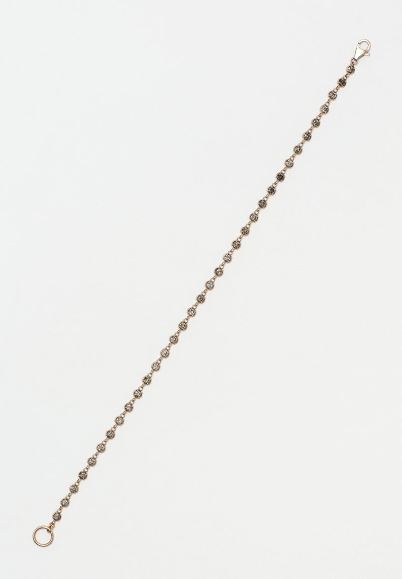Noguchi Bijoux 14K Patinated White Gold Tsubu Bracelet with Round
