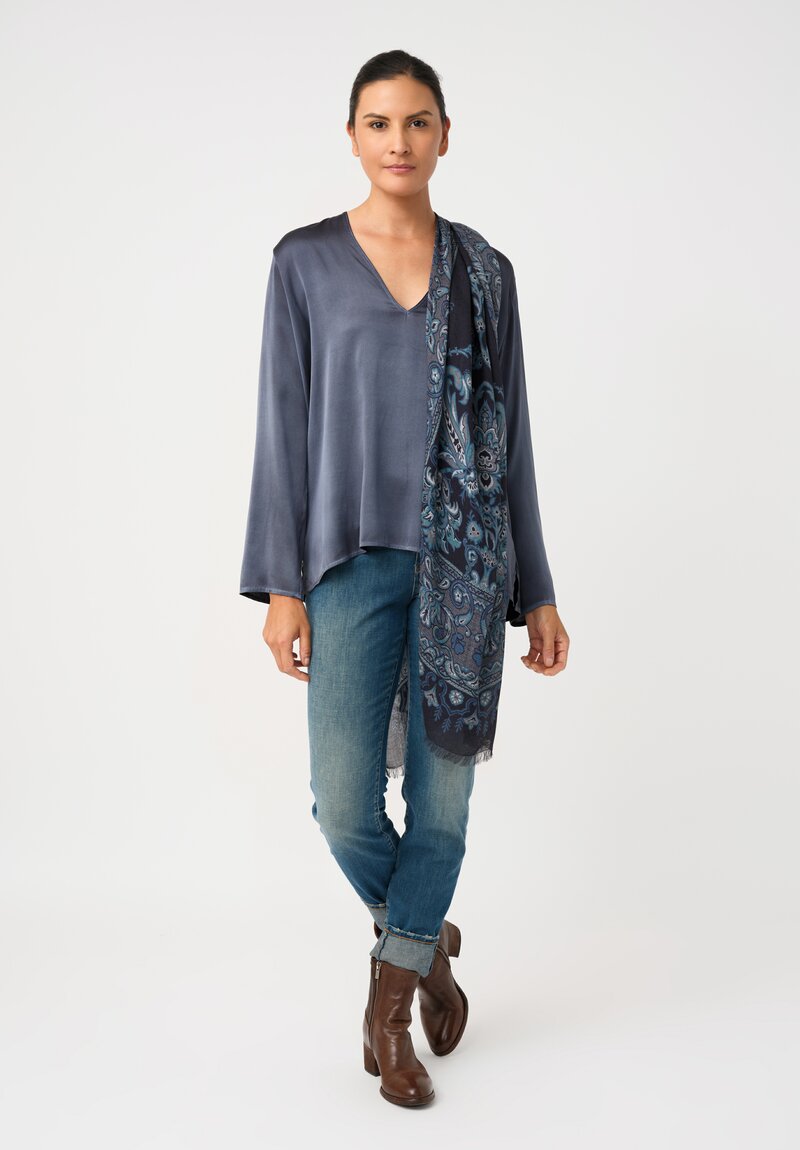 Etro Cotton-Blend Geometric Floral Scarf