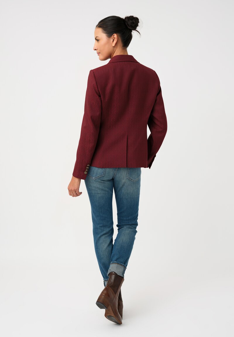 Etro Tonal Jacquard Woven Peak Lapel Blazer