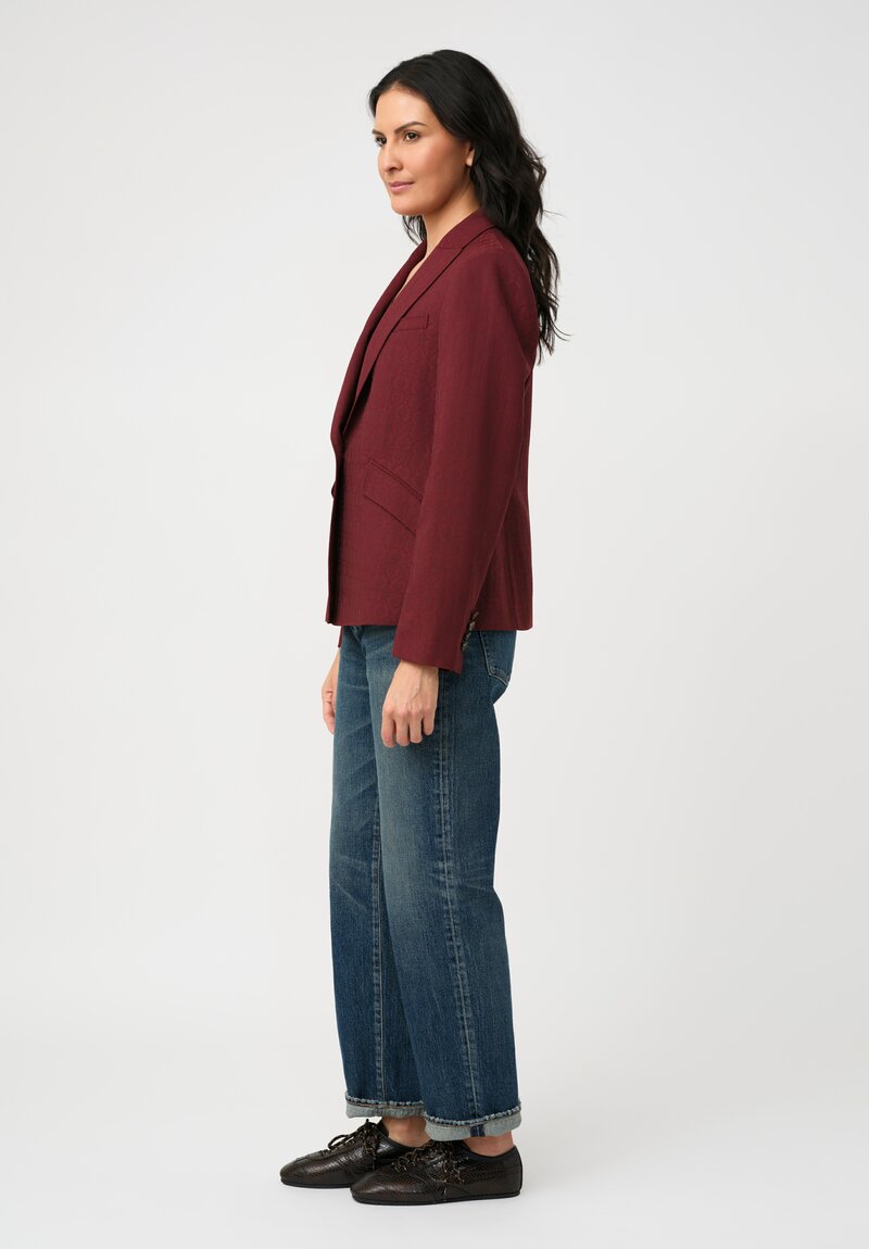 Etro Tonal Jacquard Woven Peak Lapel Blazer