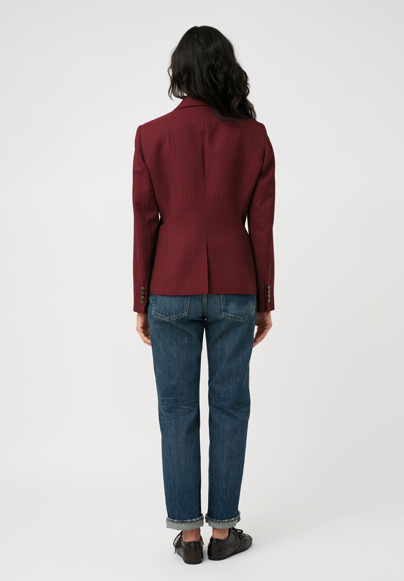 Etro Tonal Jacquard Woven Peak Lapel Blazer