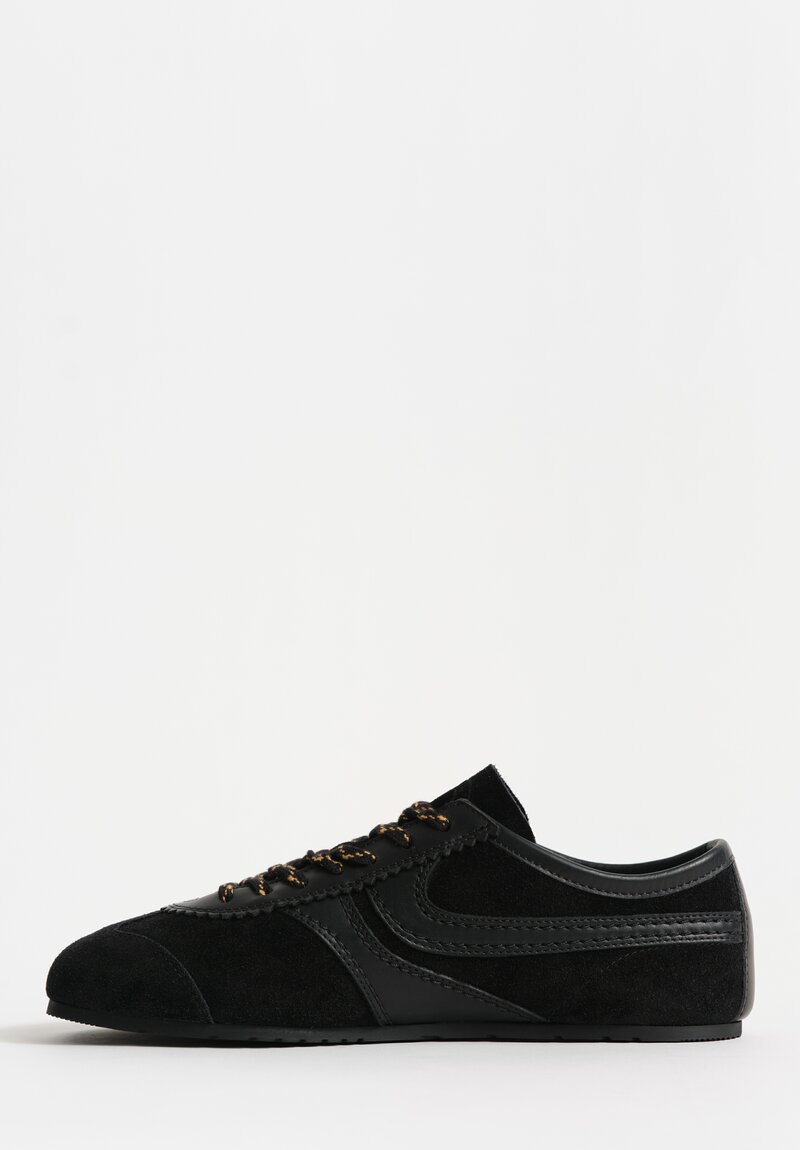 Dries Van Noten Calfskin Suede Sneakers with Leather Trim