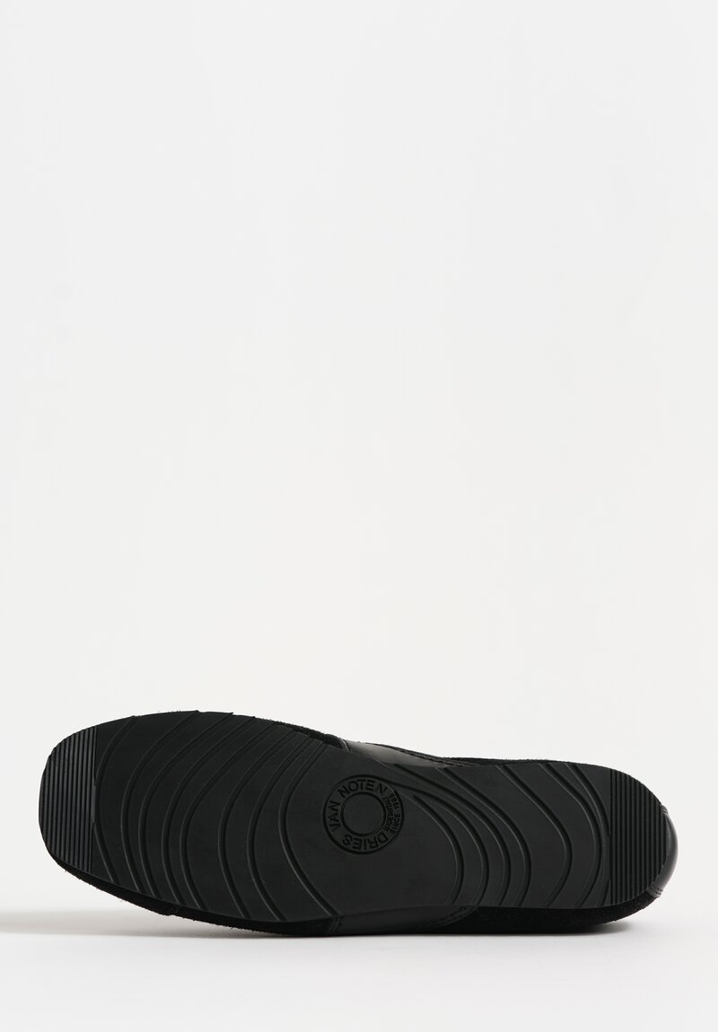 Dries Van Noten Calfskin Suede Sneakers with Leather Trim